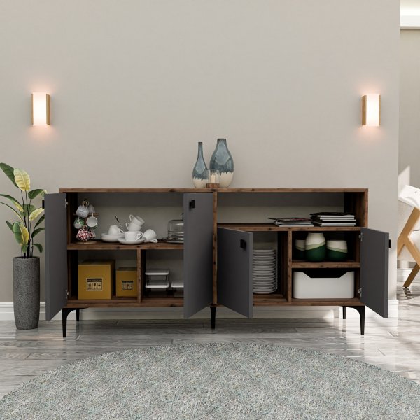 Buffet Artemis - Noyer/anthracite Buffet Artemis - Noyer/anthracite