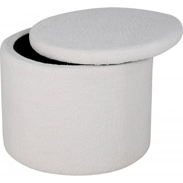 Pouf Jabar - Peluche blanche