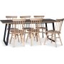 Edge 3.0 matgrupp 190x90 cm inkl 6 st vitoljade Orust pinnstolar - Svart Hgtryckslaminat (HPL)