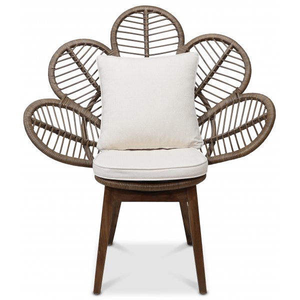 Peacock brun rottingfåtölj med dyna Peacock brun rottingfåtölj med dyna