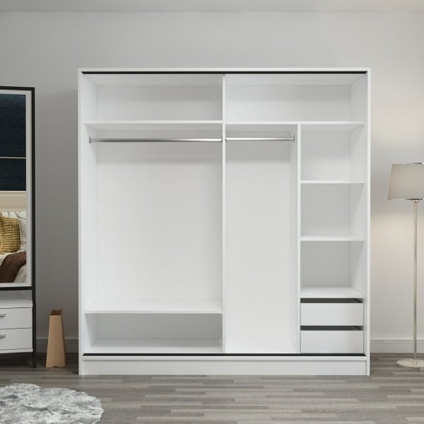Armoire Kapusta 220x52x210 cm - Blanc/anthracite