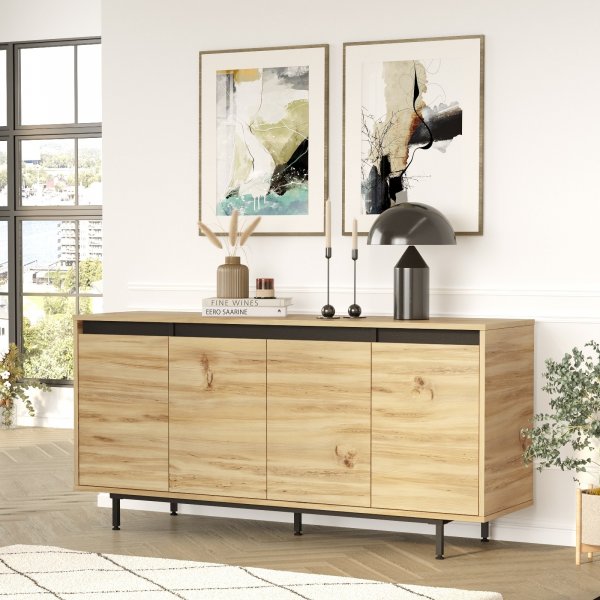 Luvio dressoir 30 - Eiken/zwart Luvio dressoir 30 - Eiken/zwart