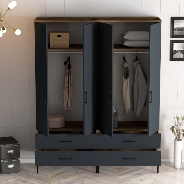 Armoire Kumsal 14 Noyer/anthracite Armoire Kumsal 14 Noyer/anthracite
