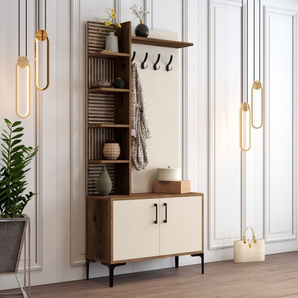 Viyana hallmöbel 90 cm - Valnöt/cream Viyana hallmöbel 90 cm - Valnöt/cream