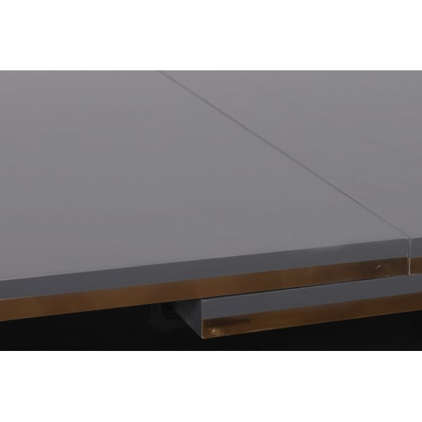 Table à manger Estrela 120-180 x 79 cm - Anthracite/or/noir Table à manger Estrela 120-180 x 79 cm - Anthracite/or/noir