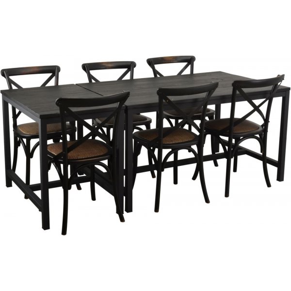 Table à manger Holmstorp 140 cm - Aulne laqué noir Table à manger Holmstorp 140 cm - Aulne laqué noir