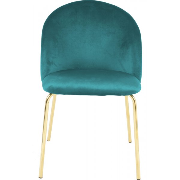 Giovani stol i grön sammet med ben i mässing + Textilrengöring för möbler Giovani stol i grön sammet med ben i mässing + Textilrengöring för möbler