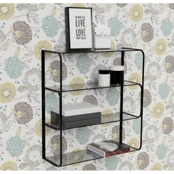 Ellen v�gghylla - Svart/Glas