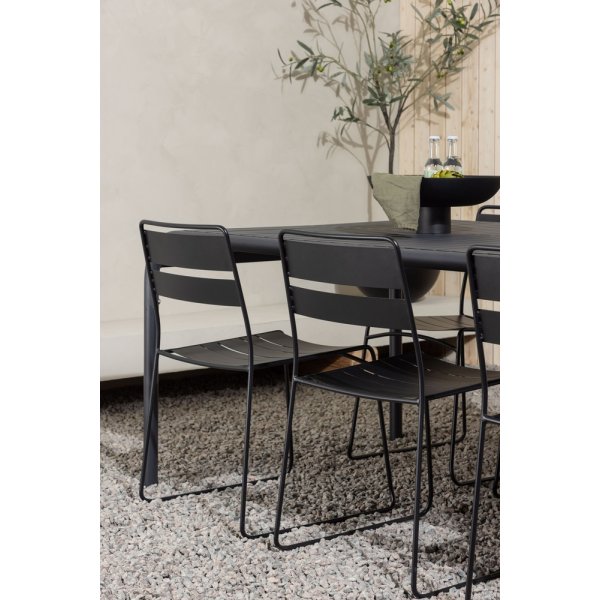 Borneo utematgrupp med 6 st Lina stolar - Svart Borneo utematgrupp med 6 st Lina stolar - Svart