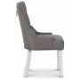 Decotique stol med kromade nitar (Rygghandtag) - Gr/Vit + Flckborttagare fr mbler