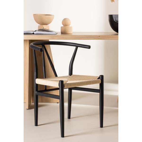 Chaise de salle à manger Alfons - Beige/noir Chaise de salle à manger Alfons - Beige/noir