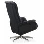 Relaxfauteuil met voetenbank in echt schapenvacht zwart/donkergrijs - Ulla + Vlekverwijderaar voor meubels