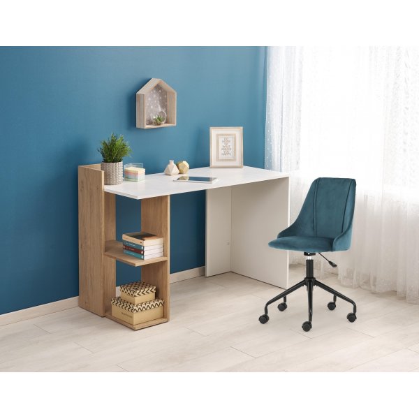Bureau Oluf 122x57 cm - Chne/blanc