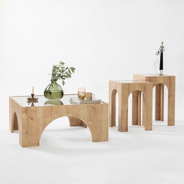Set de tables d\\\'appoint Seine 35/35 x 35/35 cm - Chêne Set de tables d\\\'appoint Seine 35/35 x 35/35 cm - Chêne
