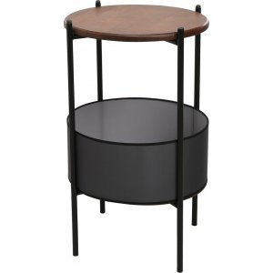 Table d'appoint Pergo avec panier 40 cm - Noir/noyer