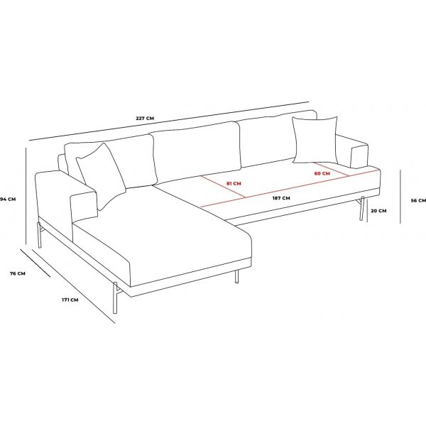 Liva divansoffa vänster - Grå Liva divansoffa vänster - Grå