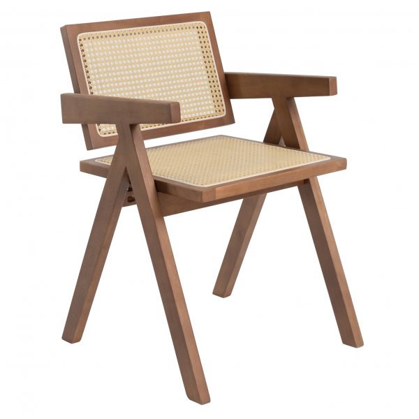 Anna karmstol - Brun med rotting i sits & rygg