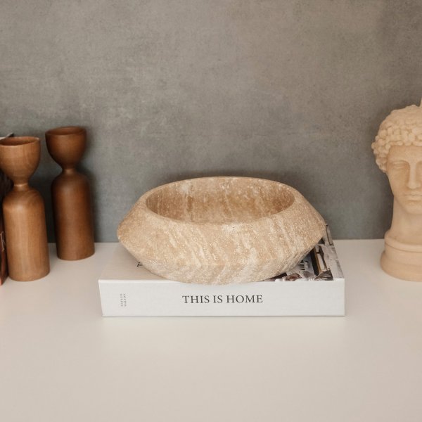 Skl i beige Travertinmarmor