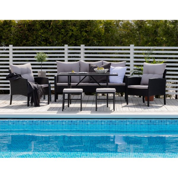 Groupe de salon Knock - Noir/gris Groupe de salon Knock - Noir/gris