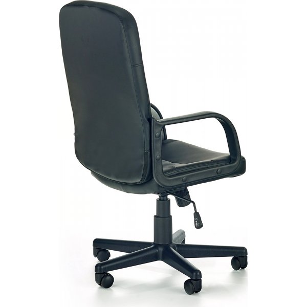 Chaise de bureau Ian en cuir artificiel noir