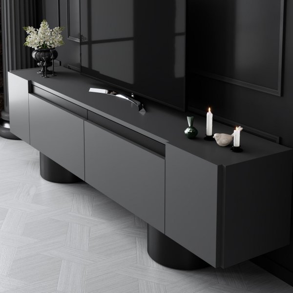 Bohem TV-bnk - Antracit/svart