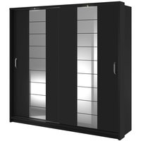 Mervyn garderob B220 cm - Svart / Spegel Mervyn garderob B220 cm - Svart / Spegel