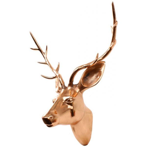 Vggdekoration hjorthuvud horn - koppar