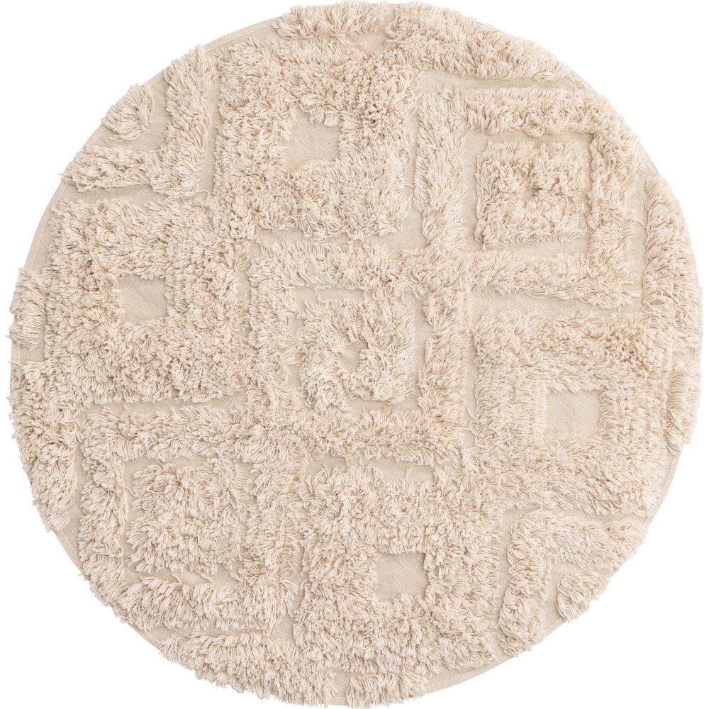 Kleva bomullsmatta Ø60 cm - Offwhite