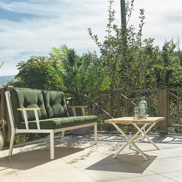 Lotus 2-sits utesoffa - Vit/grön Lotus 2-sits utesoffa - Vit/grön