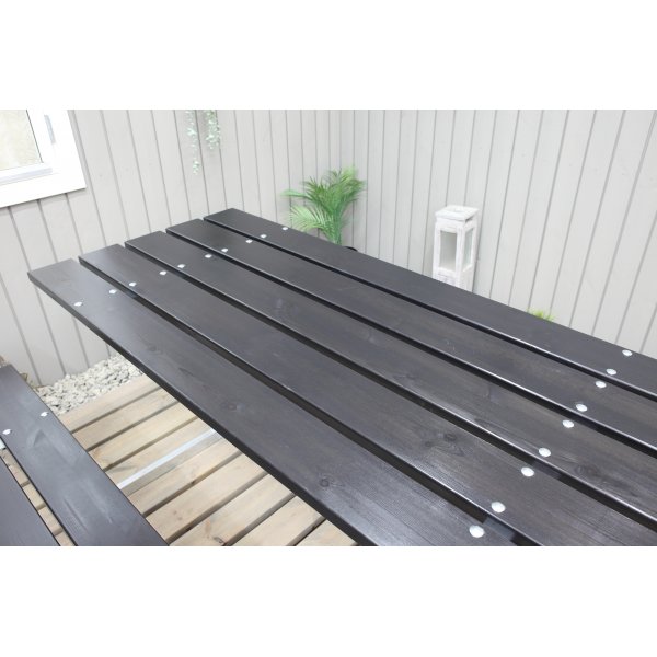 Rustieke bankenset zonder rugleuning - Zwart