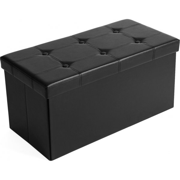 Hanibal sittpuff med frvaring - Svart