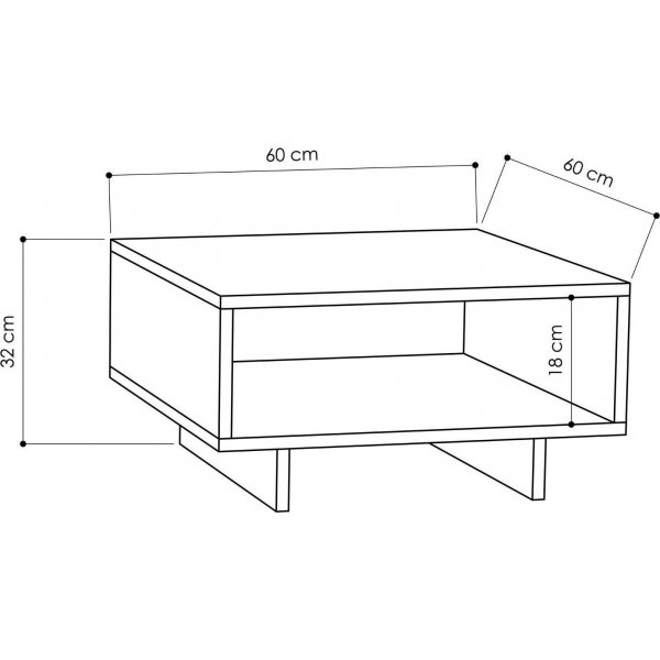 Table basse Hola 60 x 60 cm - Blanc/anthracite