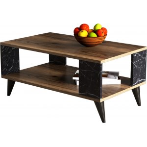 City soffbord 90 x 41,6 cm - Valnt/svart marmor