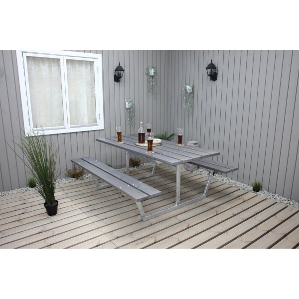 Rustik bnkset utan ryggstd - Gr