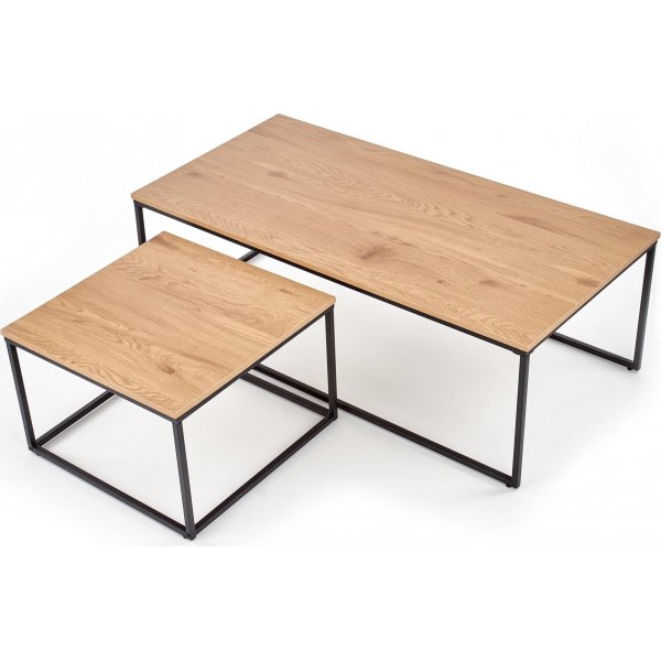 Table basse Palin 55x60 | 120x55 cm - Chne/noir