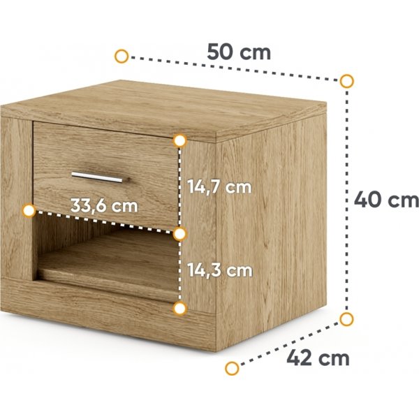 Einar nachtkastje - Shetland eiken Einar nachtkastje - Shetland eiken