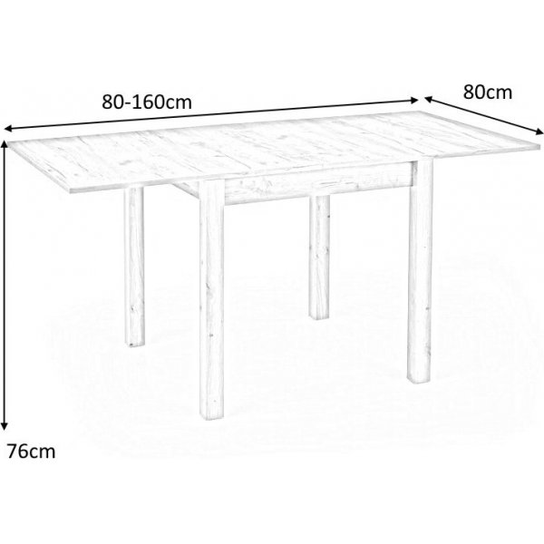 Table à manger extensible Yaritza 80-160 cm - Chêne Sonoma Table à manger extensible Yaritza 80-160 cm - Chêne Sonoma