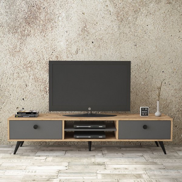 Vilamo TV-bänk - Furu/antracit Vilamo TV-bänk - Furu/antracit