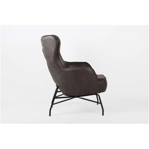 Fauteuil Melker - Noir / marron gris
