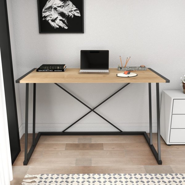 Bureau Adélaïde 114 x 60 cm - Noir/chêne Bureau Adélaïde 114 x 60 cm - Noir/chêne