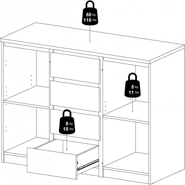 Buffet Naia - Béton/blanc Buffet Naia - Béton/blanc