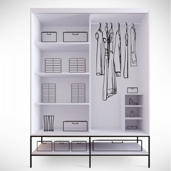 Armoire Martin 150 cm - Marbre blanc/or Armoire Martin 150 cm - Marbre blanc/or