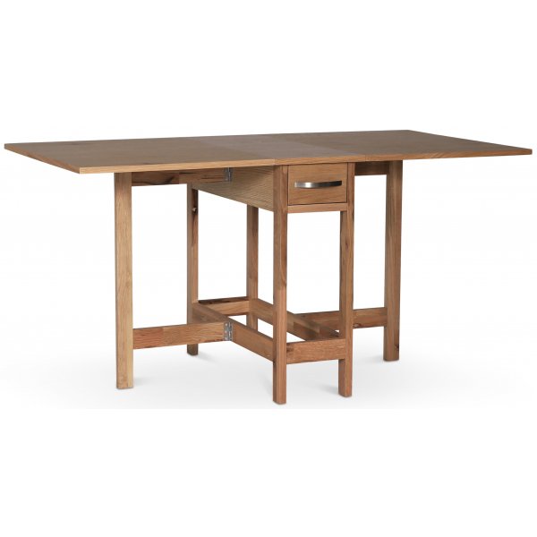 Matgrupp; Klaffbord ek med 4 st svarta pinnstolar - Fr