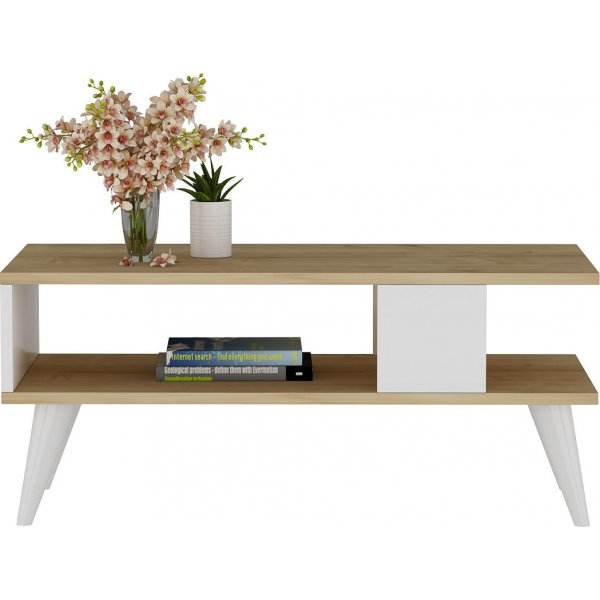 Table basse Ayca - Chne saphir/blanc