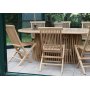 Salt utematgrupp ovalt matbord 200 cm med 6 st matstolar - Teak + Textilskydd fr mbler
