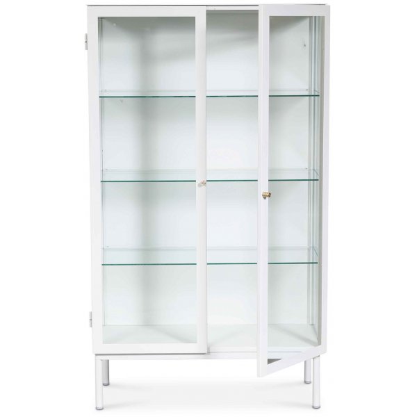 Revel vitrinskåp i plåt (highboard) - Vit / Klarglas Revel vitrinskåp i plåt (highboard) - Vit / Klarglas