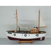 Modellbåt klassisk Fiskebåt - Brun/vit Modellbåt klassisk Fiskebåt - Brun/vit