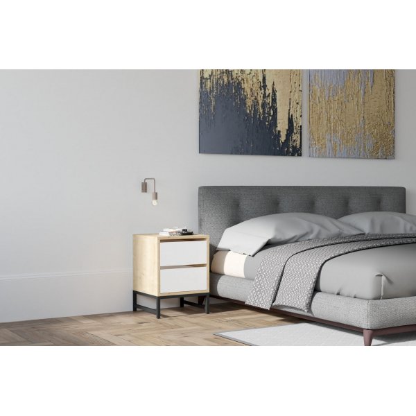 Centro nachtkastje - Saffier/wit