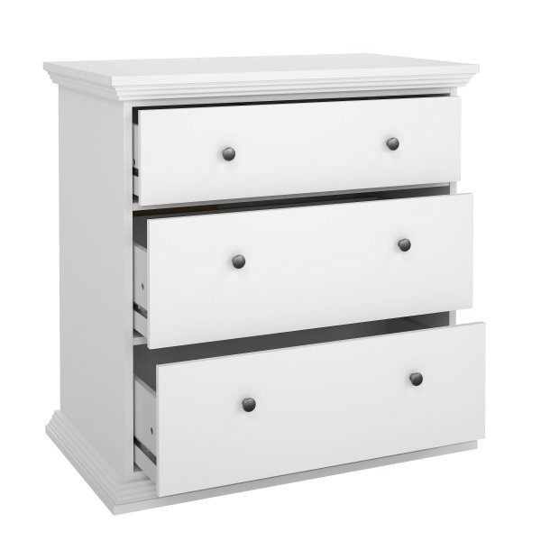 North Byrå med 3 lådor - Vit North Byrå med 3 lådor - Vit