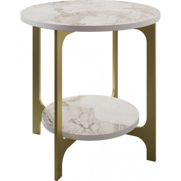 Versy bijzettafel 50 x 49 cm - Goud/wit marmer Versy bijzettafel 50 x 49 cm - Goud/wit marmer